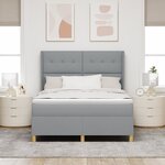 lit box spring vidaXL avec matelas gris clair 140x200 cm en tissu