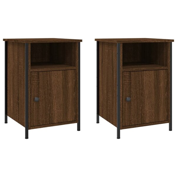 vidaXL Tables de chevet 2Pièces Chêne marron 40x42x60cm Bois d'ingénierie