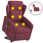 vidaXL Fauteuil inclinable de massage électrique Rouge bordeaux Tissu