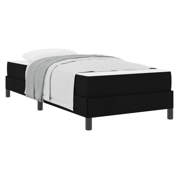 vidaXL Lit à ressorts avec matelas Noir 90 x 200 cm tissu