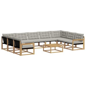 vidaXL Ensemble de canapés d'extérieur 10 pc Blanc et gris clair