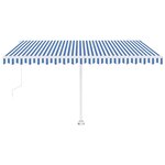 vidaXL Auvent automatique sur pied 400x300 cm Bleu et blanc
