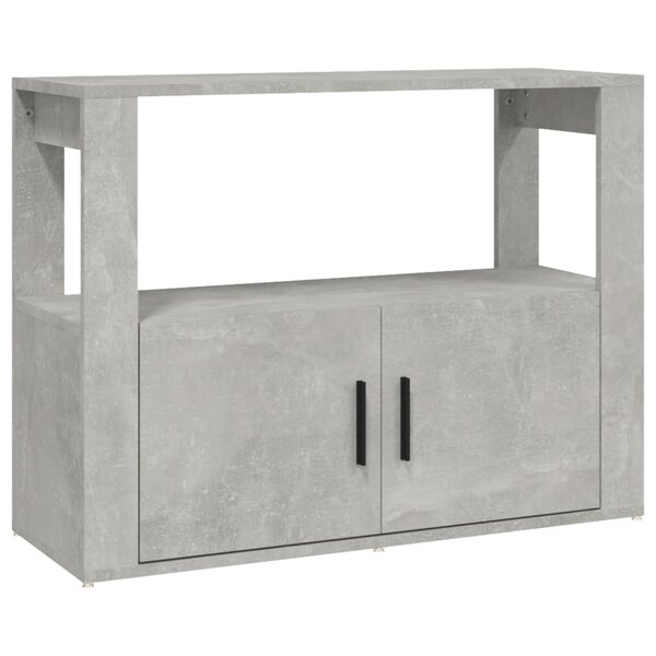 vidaXL Buffet Gris béton 80x30x60 cm Bois d'ingénierie