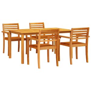 vidaXL Ensemble de salle à manger pour jardin 5 Pièces Marron