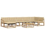 vidaXL Ensemble de canapés d'extérieur 8 Pièces Blanc et Beige
