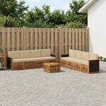vidaXL Ensembles de canapés avec coussin 9 Pièces Bois d'Acacia Massif