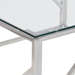 vidaXL Table basse argenté acier inoxydable et verre trempé