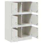 vidaXL Buffet blanc 67x39x107 cm acier