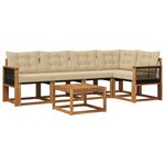 vidaXL Ensemble de canapés d'extérieur 6 Pièces Naturel et Beige