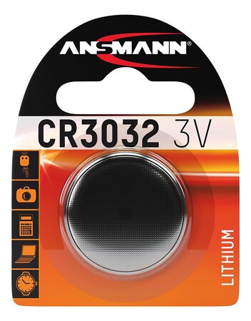 Pile Bouton Lithium CR3032, 3 Volt 550 mAh ANSMANN