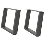 vidaXL Pieds de table basse en U 2 pièces Anthracite 70 x (42-43) cm Acier