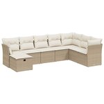 vidaXL Salon de jardin avec coussins 8 Pièces beige résine tressée
