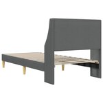 vidaXL Cadre de lit avec tête de lit Gris foncé 90 x 200 cm tissu