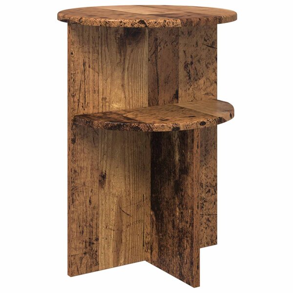 vidaXL Table d'appoint Bois ancien Ø 39 5 x 55 cm Bois d'ingénierie
