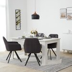 Table repas extensible 160x90 4 chaises anthracite