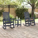 vidaXL Chaise Berçante de Jardin 3 Pièces Bleu marine 38 x 38 x 46 cm