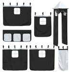 vidaXL Lit superposé sans matelas avec toboggan blanc noir 90x190 cm