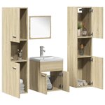 vidaXL Ensemble de meubles de salle de bain 5 Pièces chêne sonoma
