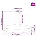 vidaXL Socles de parasol d'extérieur Gris foncé 48 x 48 x 32 cm