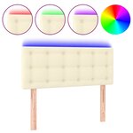 vidaXL Tête de lit à LED Crème 90x5x78/88 cm Similicuir
