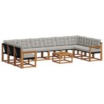 vidaXL Ensemble de canapés d'extérieur 11 Pièces Gris Naturel et Clair