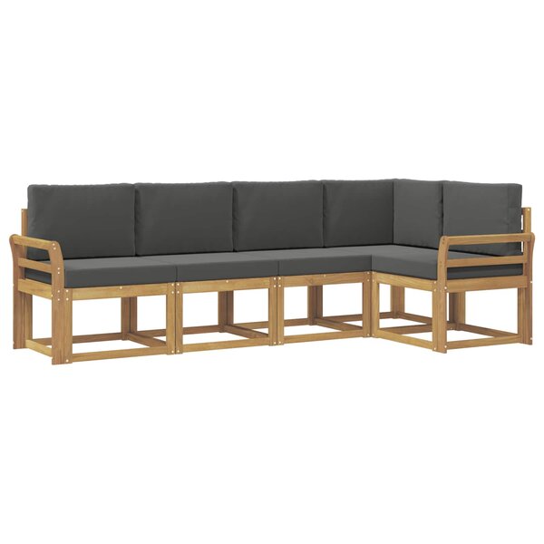 vidaXL Ensemble de canapés d'extérieur 5 pc Blanc et anthracite