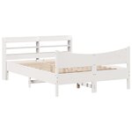 vidaXL Cadre de lit avec tête de lit blanc 120x200 cm bois pin massif