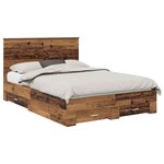 vidaXL Cadre de lit Bois ancien 135 x 190 cm Bois d'ingénierie
