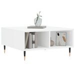vidaXL Table basse blanc brillant 60x60x30 cm bois d'ingénierie