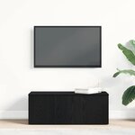 vidaXL Meuble TV avec tiroir Noir 80 x 34 x 30 cm Bois d'ingénierie