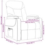vidaXL Fauteuil de massage Gris clair Tissu
