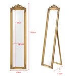 Miroir sur pied inclinable 160 x 40 cm doré 03_0007962
