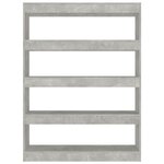 vidaXL Bibliothèque/Séparateur de pièce Gris béton 100x30x135 cm