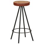 vidaXL Tabourets de bar lot de 4 cuir véritable
