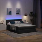 vidaXL Lit ottoman avec matelas et LED noir 140x190 cm tissu