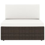 vidaXL Salon de jardin 6 Pièces avec coussins Marron Résine tressée