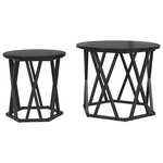 vidaXL Table d'appoint 2 Pièces Chêne noir Bois d'ingénierie et acier