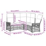 vidaXL Ensemble de canapés inclinables de jardin Noir polyrotin