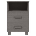 vidaXL Tables de chevet HAMAR 2 Pièces Gris clair 40x35x62 cm Bois massif