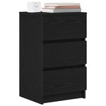 vidaXL Tables de chevet avec 3 tiroirs 2 Pièces noir 39x35x65 cm