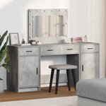 vidaXL Table de Toilette 3 Pièces Gris 40 x 41 x 75 cm Bois d'ingénierie