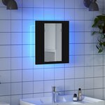 vidaXL Armoire à miroir de salle de bain LED Noir 40x12x45cm Acrylique