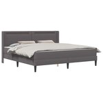 vidaXL Cadre de lit avec matelas Gris 200 x 200 cm Simili cuir