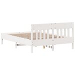 vidaXL Cadre de lit sans matelas blanc 135x190 cm bois de pin massif