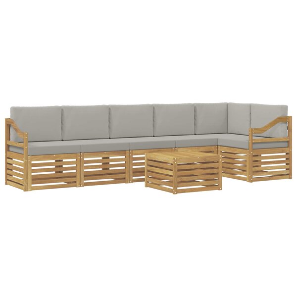 vidaXL Ensemble de canapés d'extérieur 7 pc Blanc et gris clair