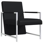 vidaXL Fauteuil avec pieds chromés Noir Similicuir