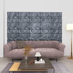 vidaXL Panneaux muraux 3D 12 Pièces 50x50 cm gris diamant 3 m²