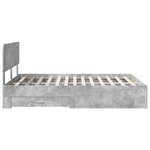 vidaXL Cadre de lit Gris béton 140 x 190 cm Bois d'ingénierie