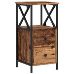 vidaXL Tables de chevet 2 Pièces vieux bois 34x35 5x70 cm bois ingénierie