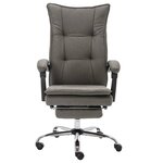 vidaXL Chaise de bureau Gris Tissu